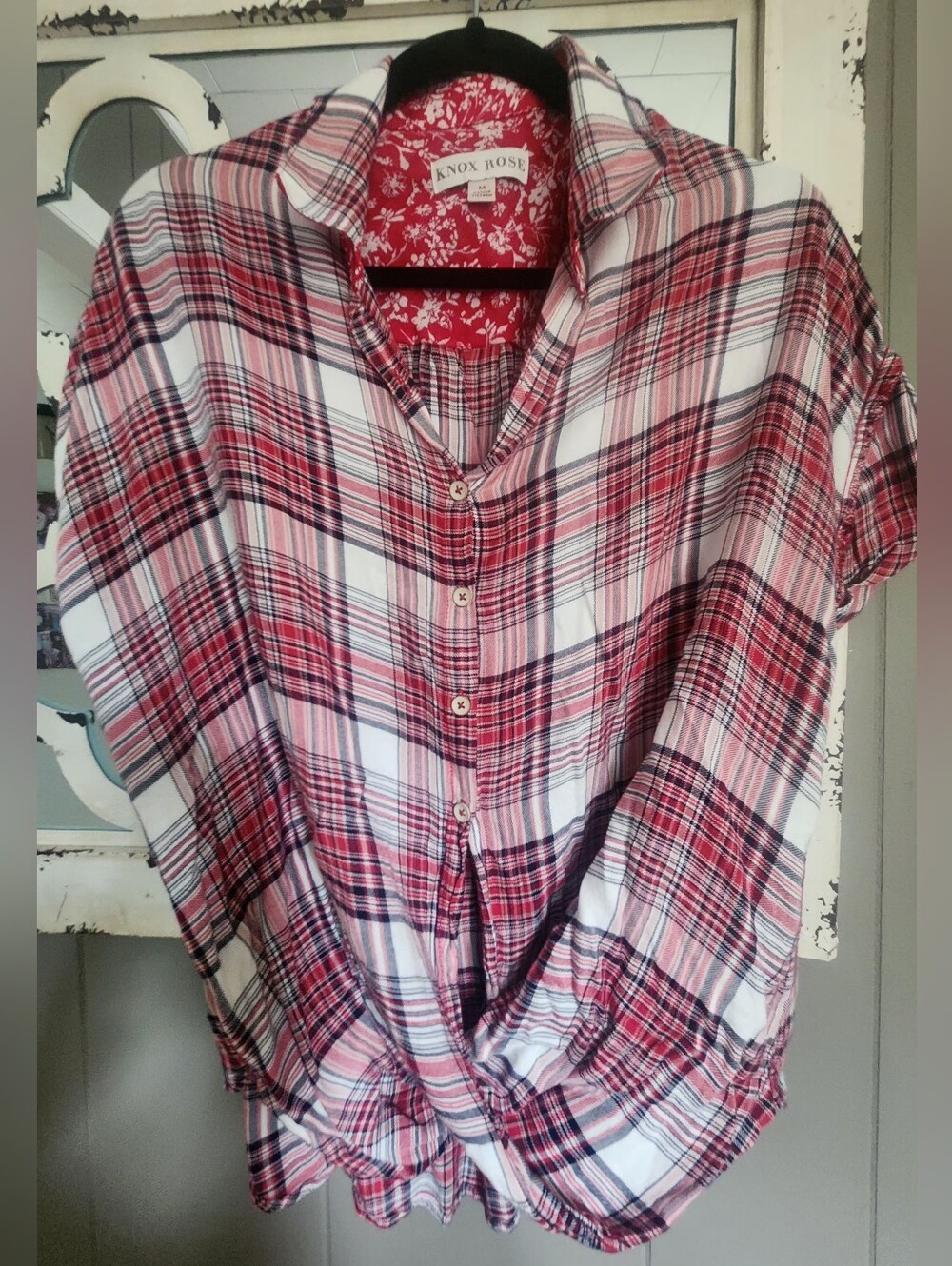 Knox Rose Red and White Floral Button-Down Shirt